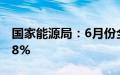 国家能源局：6月份全社会用电量同比增长5.8%