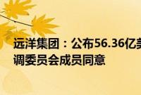 远洋集团：公布56.36亿美元债务方案，称主要条款已获协调委员会成员同意