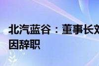 北汽蓝谷：董事长刘宇及经理代康伟因工作原因辞职