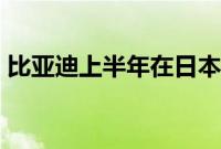 比亚迪上半年在日本电动车市场获近3%份额