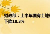 财政部：上半年国有土地使用权出让收入15263亿元，同比下降18.3%