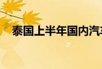 泰国上半年国内汽车销量同比下降24.2%