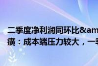 二季度净利润同环比&quot;双降&quot;，片仔癀：成本端压力较大，一季度同比增速较高有提价因素影响