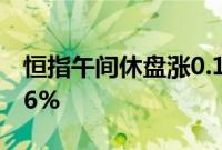 恒指午间休盘涨0.17%，恒生科技指数涨0.66%