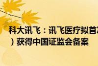 科大讯飞：讯飞医疗拟首次公开发行境外上市外资股（H股）获得中国证监会备案