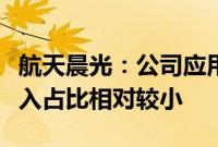 航天晨光：公司应用于商业航天领域的产品收入占比相对较小