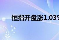 恒指开盘涨1.03%，恒大汽车涨近9%