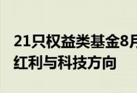 21只权益类基金8月启动发售，机构持续布局红利与科技方向