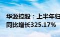 华源控股：上半年归母净利润4211.87万元，同比增长325.17%