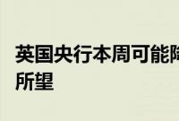 英国央行本周可能降息，英镑多头或许会大失所望