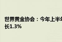 世界黄金协会：今年上半年全球黄金需求2441.3吨，同比增长1.3%