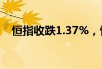 恒指收跌1.37%，恒生科技指数跌1.52%