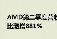 AMD第二季度营收58.35亿美元，净利润同比激增881%