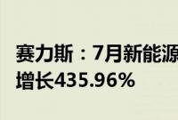 赛力斯：7月新能源汽车产量43,868辆，同比增长435.96%