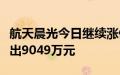 航天晨光今日继续涨停，近两个交易日机构卖出9049万元