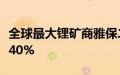 全球最大锂矿商雅保二季度净销售额同比下降40%