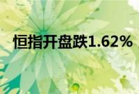 恒指开盘跌1.62%，恒生科技指数跌1.7%