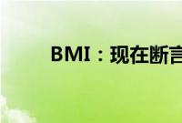 BMI：现在断言进入熊市为时尚早