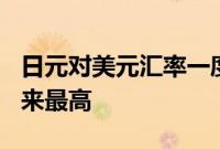 日元对美元汇率一度升至145.97，为今年2月来最高