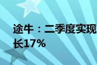 途牛：二季度实现净收入1.17亿元，同比增长17%