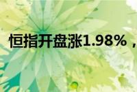 恒指开盘涨1.98%，恒生科技指数涨1.58%