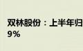 双林股份：上半年归母净利润同比增长282.89%