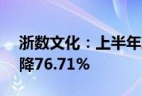 浙数文化：上半年净利润1.47亿元，同比下降76.71%