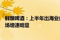 鲜酿啤酒：上半年出海业务新增数百万元交易额，东南亚市场增速明显