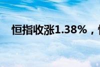 恒指收涨1.38%，恒生科技指数涨1.19%