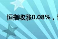 恒指收涨0.08%，恒生科技指数跌0.47%