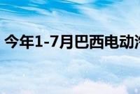 今年1-7月巴西电动汽车注册量已超去年总量