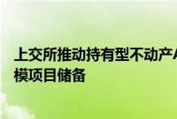 上交所推动持有型不动产ABS产品加速落地，已形成较大规模项目储备