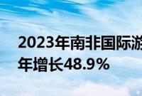 2023年南非国际游客数量超850万，较前一年增长48.9%