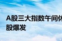 A股三大指数午间休盘集体下跌，医药、环保股爆发