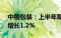 中粮包装：上半年期间纯利2.75亿元，同比增长1.2%