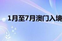 1月至7月澳门入境国际旅客同比增122%