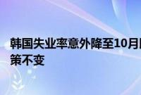 韩国失业率意外降至10月以来最低，韩国央行下周或维持政策不变