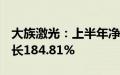 大族激光：上半年净利润12.25亿元，同比增长184.81%