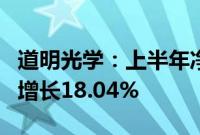 道明光学：上半年净利润9356.61万元，同比增长18.04%