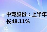 中宠股份：上半年净利润1.42亿元，同比增长48.11%