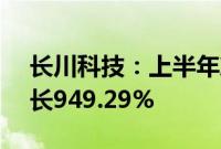 长川科技：上半年净利润2.15亿元，同比增长949.29%