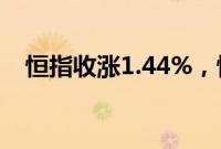 恒指收涨1.44%，恒生科技指数涨2.16%