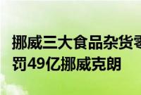 挪威三大食品杂货零售商因违反反垄断规定被罚49亿挪威克朗