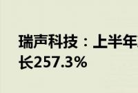 瑞声科技：上半年净利润5.37亿元，同比增长257.3%