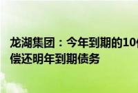 龙湖集团：今年到期的10亿元债务资金已经备好，继续提前偿还明年到期债务