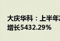 大庆华科：上半年净利润802.23万元，同比增长5432.29%