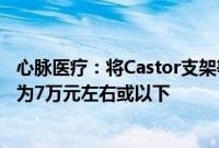 心脉医疗：将Castor支架等系列胸主支架产品终端价格调整为7万元左右或以下