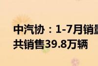 中汽协：1-7月销量排名前十MPV生产企业共销售39.8万辆