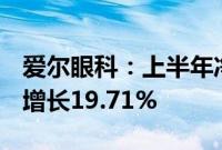 爱尔眼科：上半年净利润为20.50亿元，同比增长19.71%