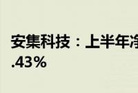 安集科技：上半年净利润2.34亿元 同比下降0.43%